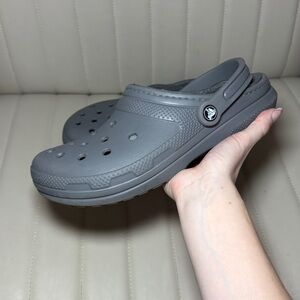 CROCS Classic Lined Clogs in Dark Gray m8 w10